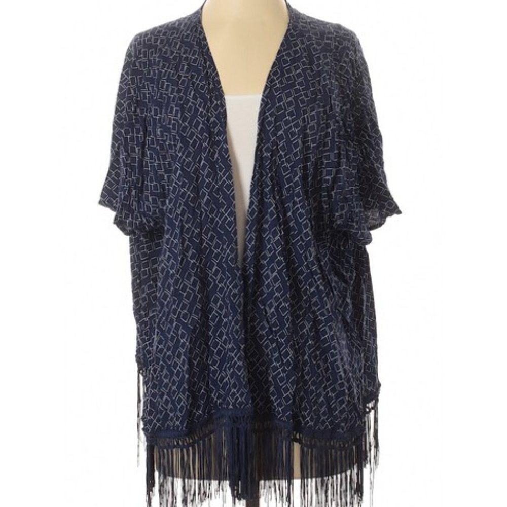 Victoria's Secret Fringe Diamond Pattern OVERSIZED Kimono Robe Coverup EUC XS/S